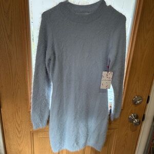 Women’s Winter Soft Blue Knit Dress